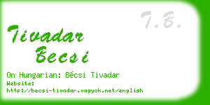 tivadar becsi business card